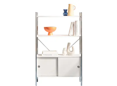Allie 4-Tier Storage Shelf Cabinet - White