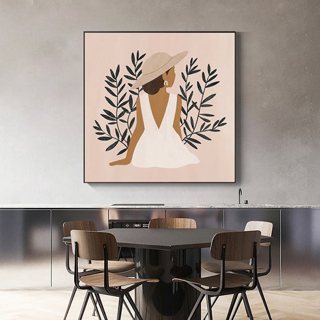 Desert Canvas Print with Black Frame 40cm x 40cm - Talking To The Moon - 2