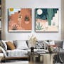 Desert Canvas Print with Black Frame 40cm x 40cm - Talking To The Moon - 1