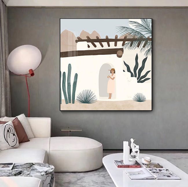 Desert Canvas Print with Black Frame 40cm x 40cm - Talking To The Moon - 6