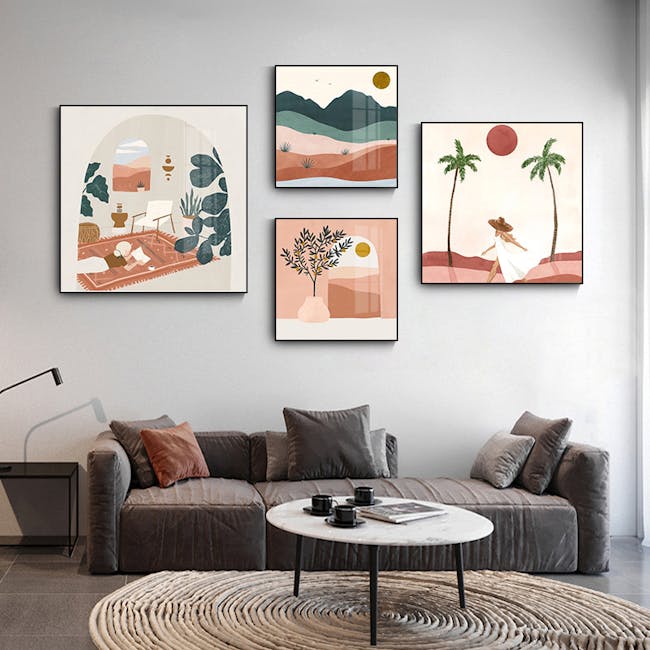 Desert Canvas Print with Black Frame 40cm x 40cm - Talking To The Moon - 3