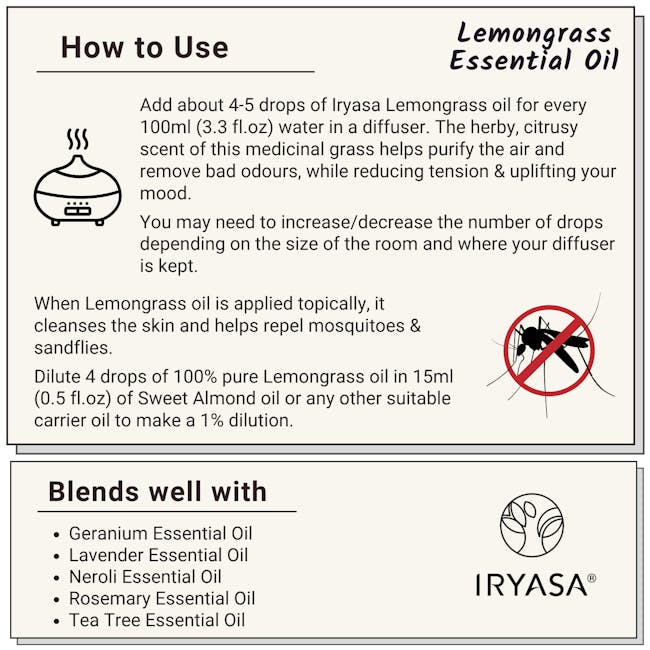 Iryasa Organic Lemongrass Essential Oil - 7