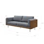 Bentley 3 Seater Sofa - Jet Black (Faux Leather) - 12