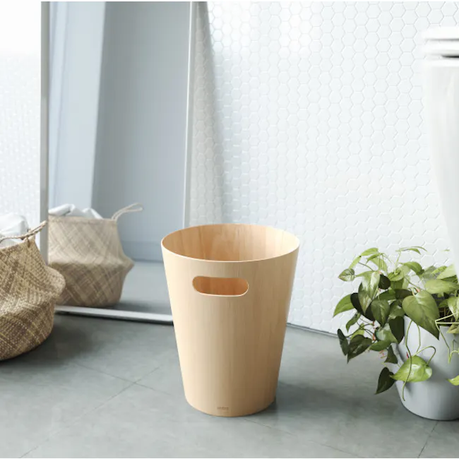 Woodrow Can - Natural - 3 - Wooden toilet paper holder, modern bathroom, minimalist design, eco-friendly, natural wood