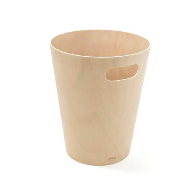 Woodrow Can - Natural - 1 - Wooden, minimalist, cylindrical, hollow, natural, light-colored, smooth, unadorned, sleek