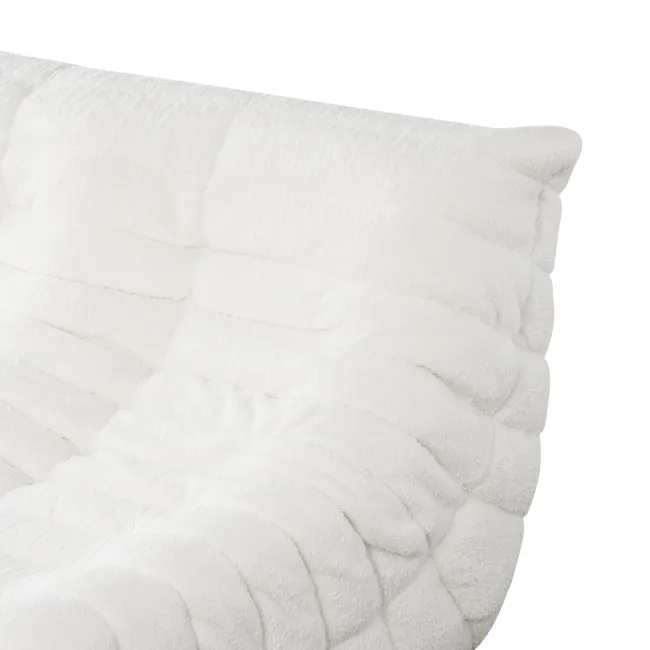 Hayward 3 Seater Low Sofa - White Boucle (Fabric) - 3