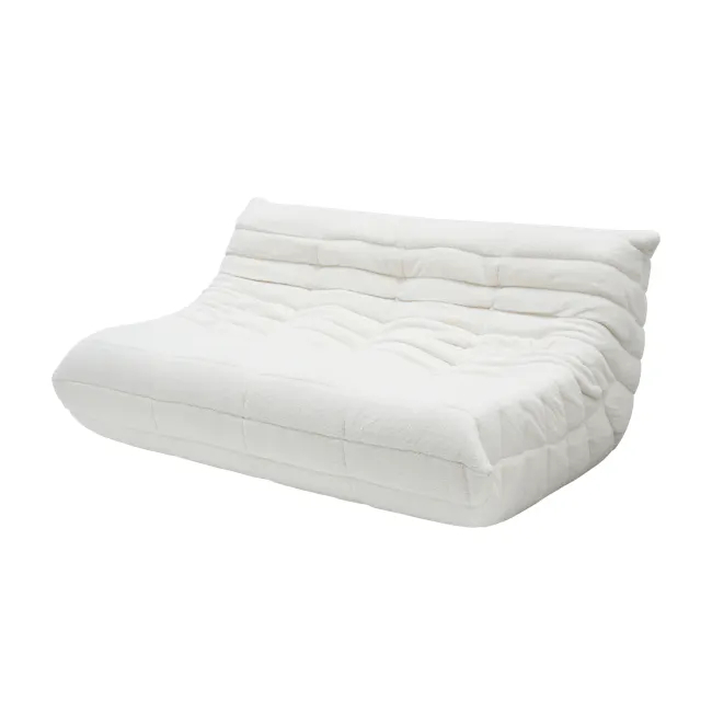 Hayward 3 Seater Low Sofa - White Boucle (Fabric) - 2