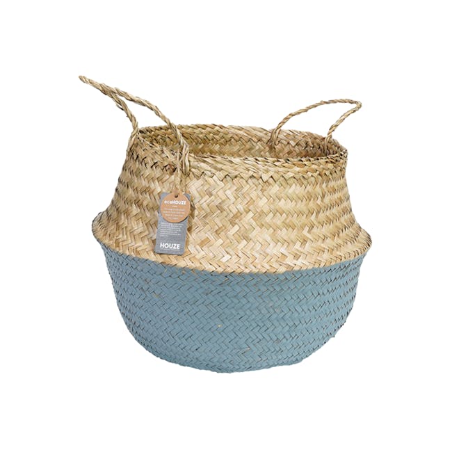 ecoHOUZE Seagrass Plant Basket With Handles - Grey (2 Sizes) - 0