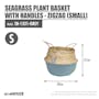 ecoHOUZE Seagrass Plant Basket With Handles - Grey (2 Sizes) - 4