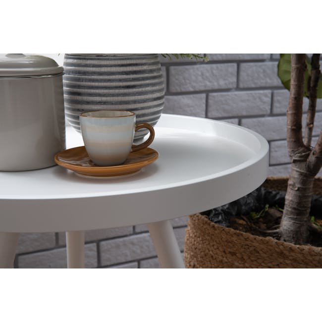 Innis Side Table - White, Natural - 4