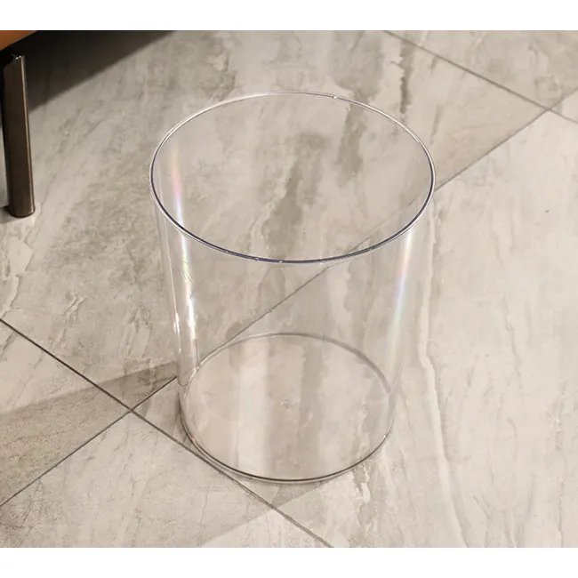 Gabri Waste Bin - 5 - Clear glass container, minimalist design, modern style, sleek lines, transparent material, cylindrical