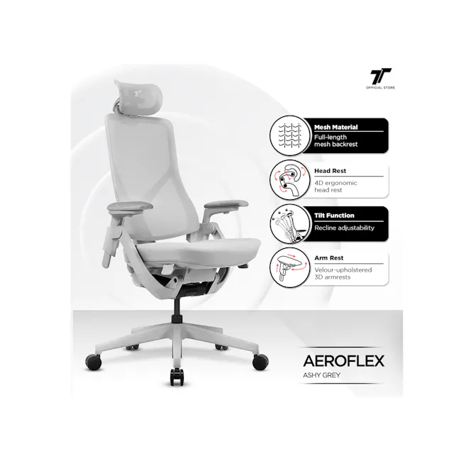 TT Aeroflex Ergochair - Ashy Grey - 2