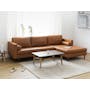 Nolan L-Shaped Sofa - Penny Brown (Premium Aniline Leather) - 1