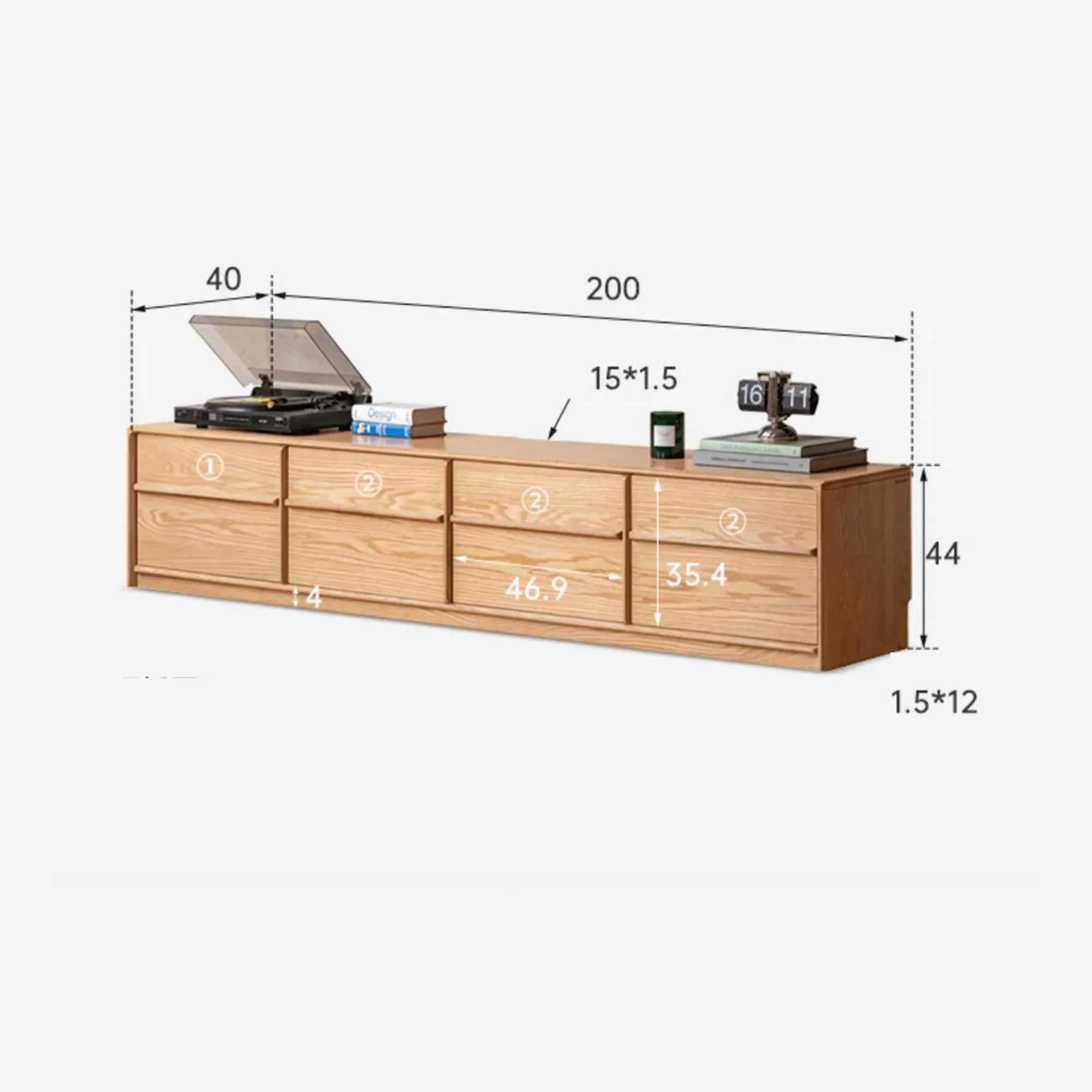 Darco TV Console 2m - Oak - 15