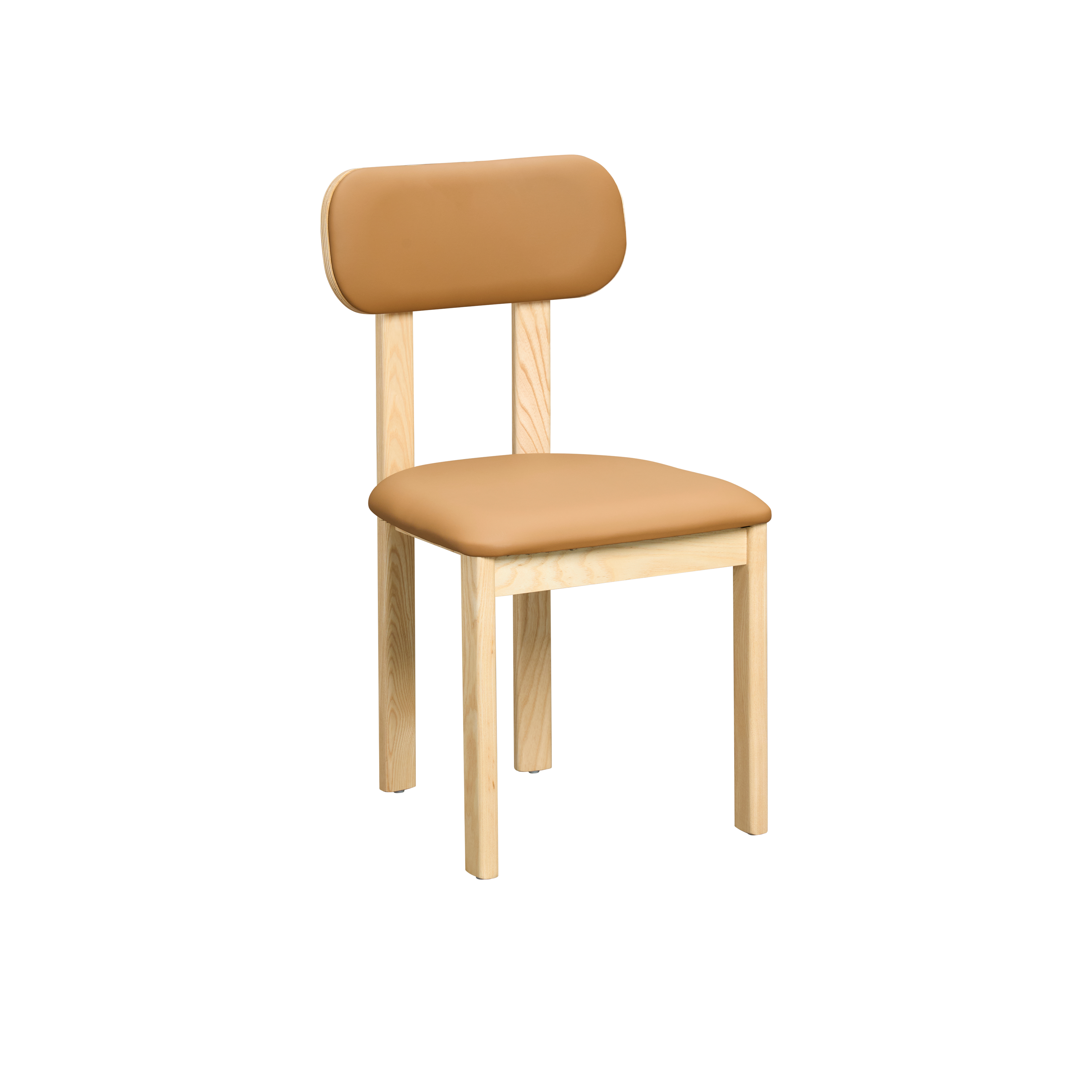 Caius Chair - Oak, Tan (Faux Leather)