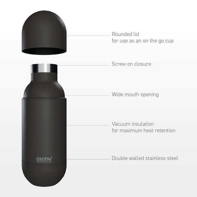 Asobu Puramic Orb Water Bottle 420ml - Black - 2