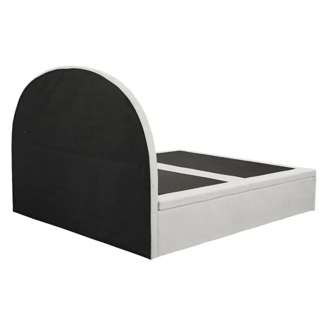 Aspen Queen Storage Bed - Ice Grey - 8 - Black and white upholstered bed frame, minimalist design, modern aesthetic, sleek