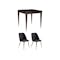 Persis Square Dining Table 0.8m in Black with 2 Elsie Dining Chairs in Black - 0