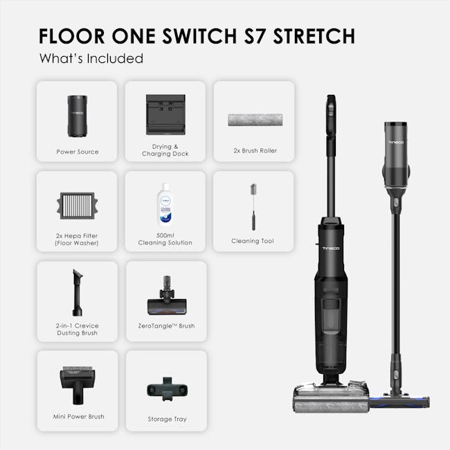 Tineco Floor One Switch S7 Stretch Smart 5-in-1 Multi-Function Wet Dry Vacuum Cleaner *Free 6 x Cleaning Solution* - 11