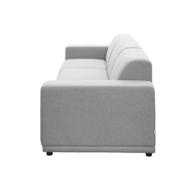 Milan 4 Seater Sofa with Ottoman - Slate (Fabric) - 4 - Modern minimalist sofa, light gray fabric, sleek design, comfortable
