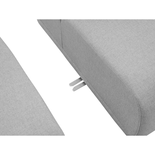 Milan 4 Seater Sofa with Ottoman - Slate (Fabric) - 7 - Upholstered sofa with textured fabric, Minimalist sofa design