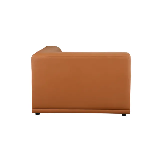 Milan Corner Unit - Terracotta (Faux Leather) - 3 - Bronze leather sofa, modern design, luxurious upholstery, high-quality