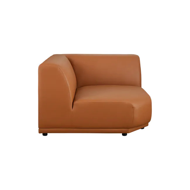 Milan Corner Unit - Terracotta (Faux Leather) - 4 - Brown leather sofa, modern design, comfortable seating, minimalist