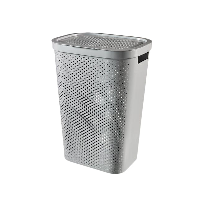 Infinity Laundry Hamper Dots with Lid - Grey - 0