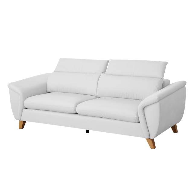 Jordyn 3 Seater Sofa with Adjustable Headrest - White (Pet Friendly) - 4