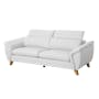 Jordyn 3 Seater Sofa with Adjustable Headrest - White (Pet Friendly) - 4