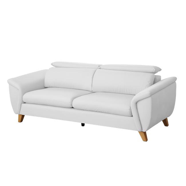 Jordyn 3 Seater Sofa with Adjustable Headrest - White (Pet Friendly) - 8