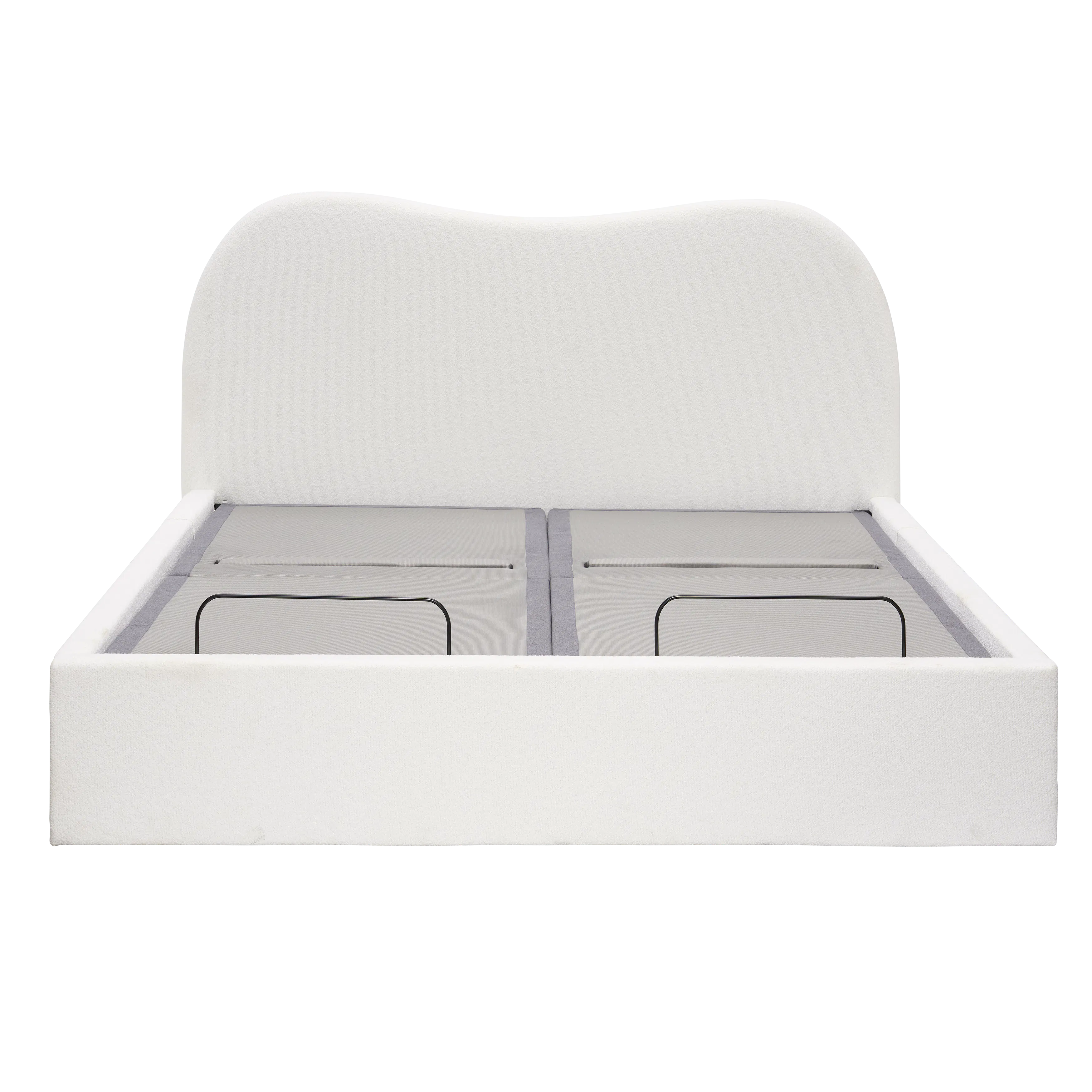 Lyra King Bed - White Boucle (frame only)