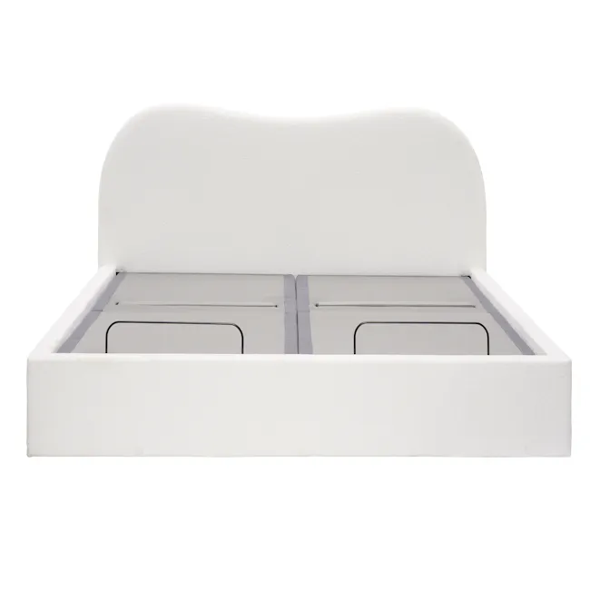 Lyra King Bed - White Boucle (frame only) - 1