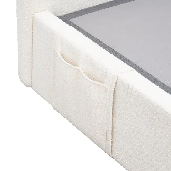 Lyra King Bed - White Boucle (frame only) - 3