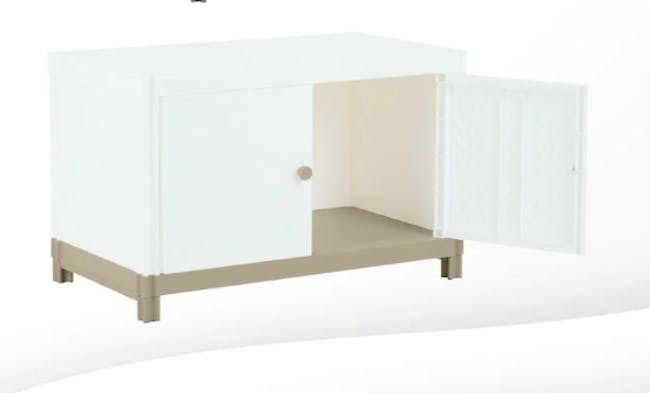 Flo 2-Door Low Storage Cabinet - Snow - 3