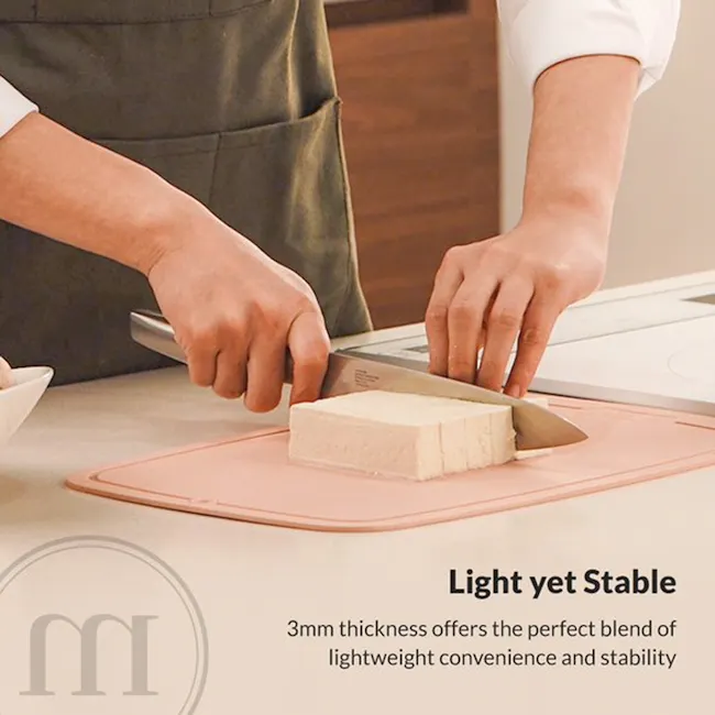 SalleMa Premium TPU Cutting Board Set (Peach Macaron) - 14