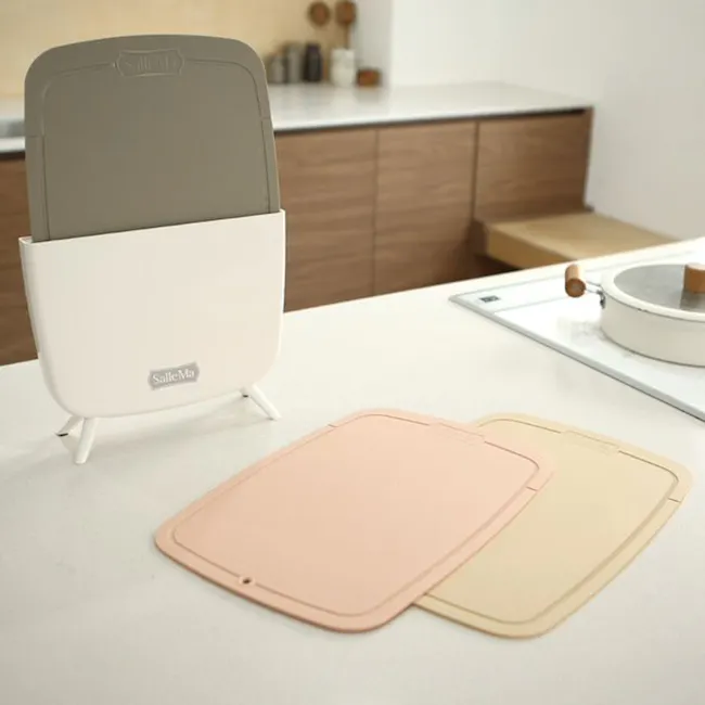 SalleMa Premium TPU Cutting Board Set (Peach Macaron) - 3