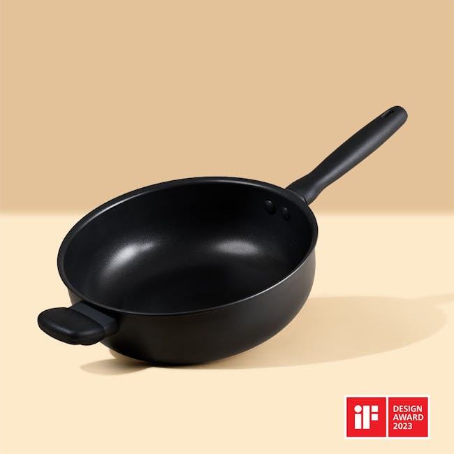 Meyer Midnight Nonstick Hard Anodized Nonstick 26cm Open Chef's Pan with Helping Handle - 5
