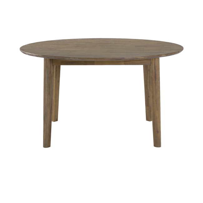 Tilda Round Dining Table 1.4m with 4 Anneli Dining Armchairs in Dark Green and Grey - 2