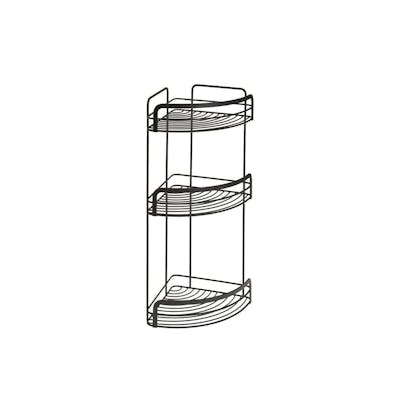 Metaltex Origin 3 Tier Corner Shelf - Black - Image 1