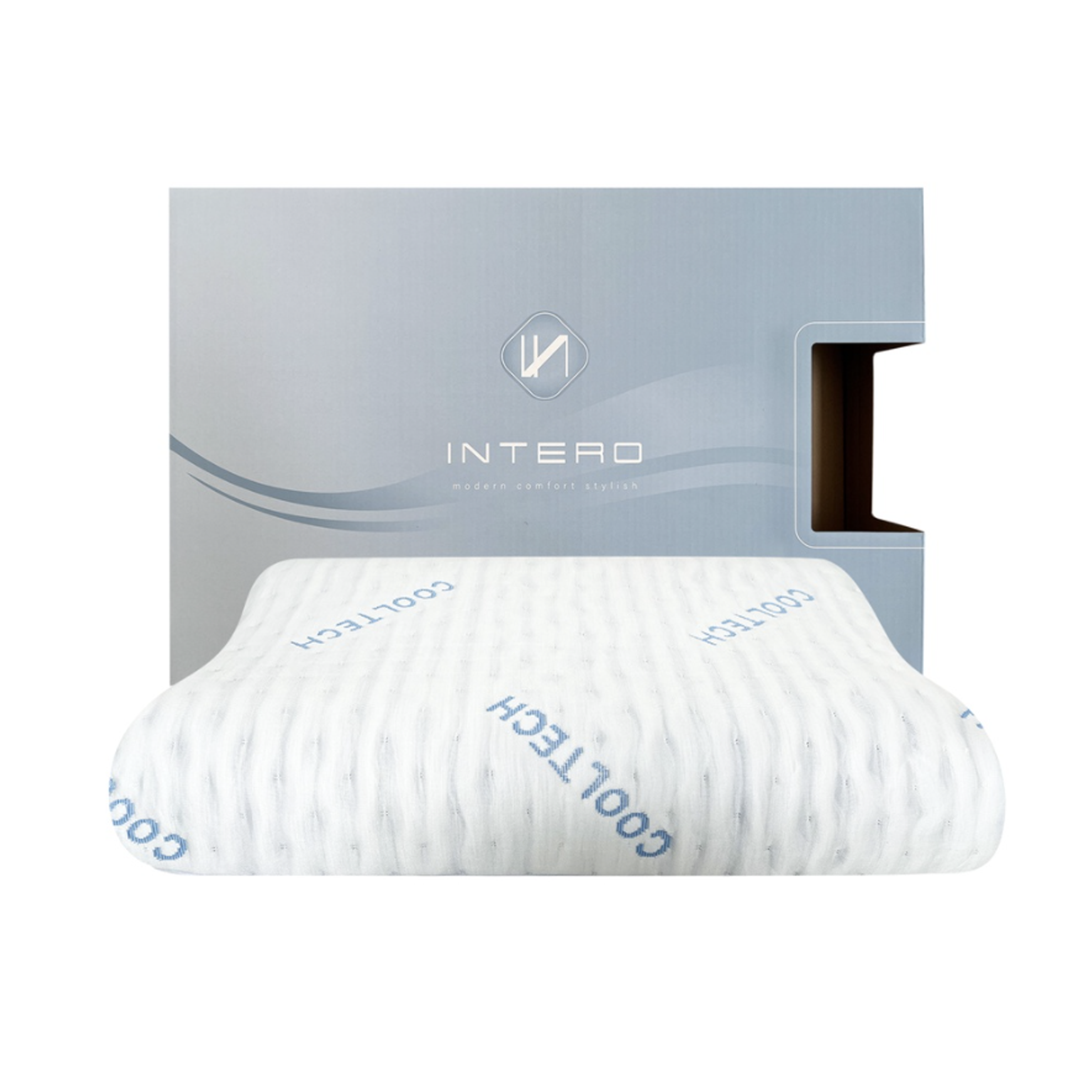 Intero Air-Pass CoolTech Charcoal Memory Foam Pillow Contour