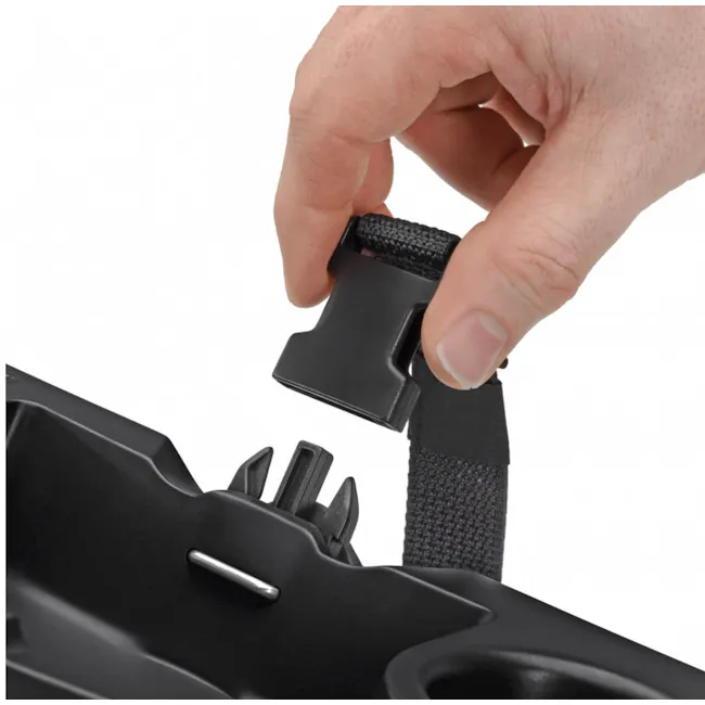 Hailo L100 Aluminium 8 Step Folding Ladder - 13 - Black wrist strap, ergonomic design, adjustable buckle, textured fabric