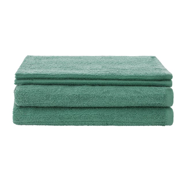 EVERYDAY Bath Towel & Hand Towel - Teal (Set of 4) - 0