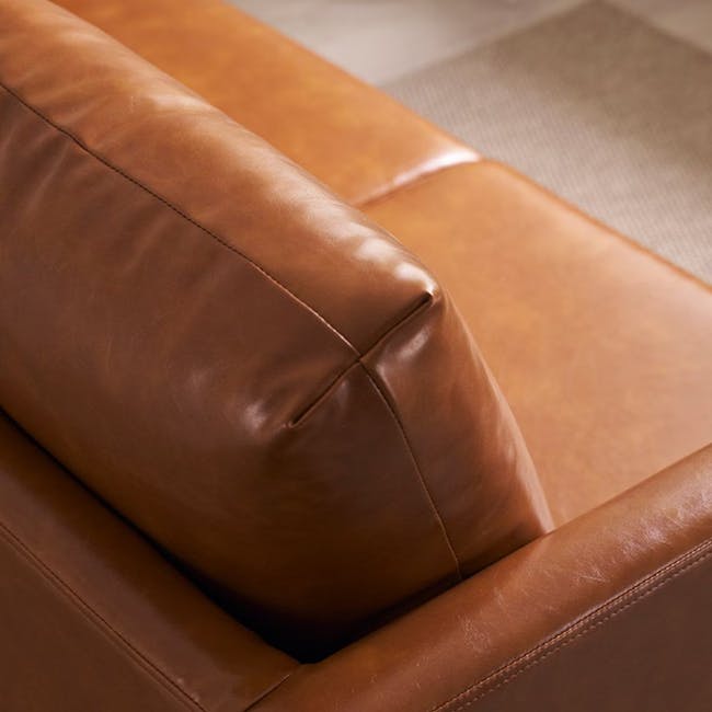 Leca 2 Seater Sofa - Camel (Faux Leather) - 5