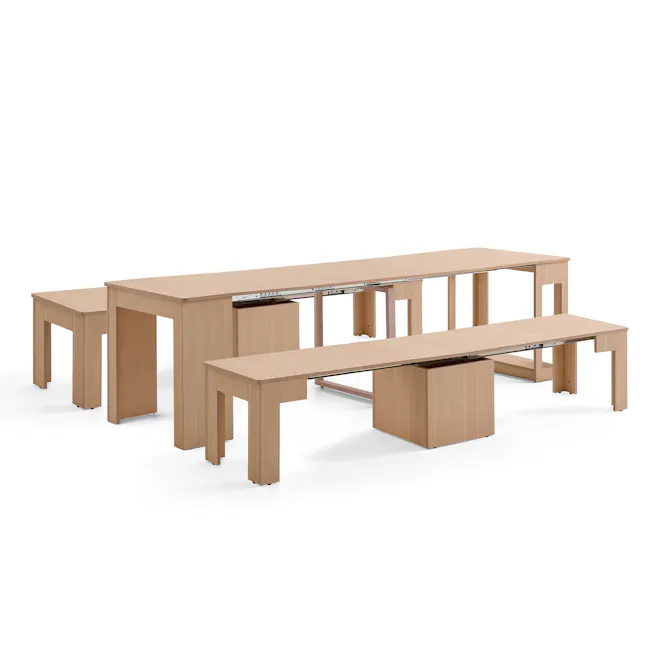Flexi-Table Extendable Dining Bench 0.6m-2.8m - Natural - 6
