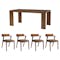 Clarkson Dining Table 1.8m in Cocoa with 4 Imogen Dining Chairs in Chestnut - 0