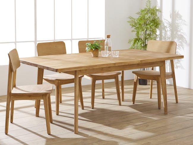 Todd Extendable Dining Table 1.6m-2m with Todd Cushioned Bench 1.5m and 2 Todd Dining Chairs - 2