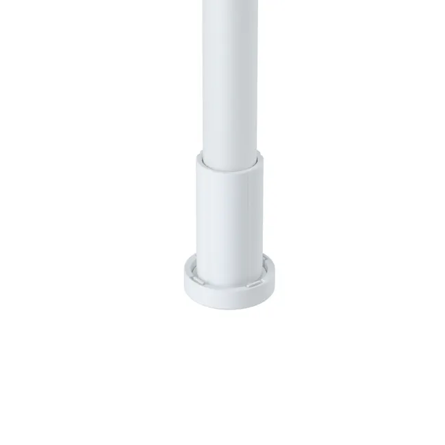 Anywhere Curtain Rod - White - 9 - White cylindrical pipe, white base, smooth surface, cylindrical design, sturdy