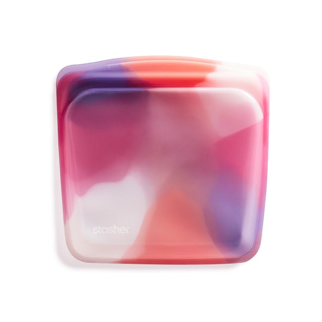 Stasher Reusable Silicone Bag -  Rainbow Sandwich - Tie Dye Pink - 1