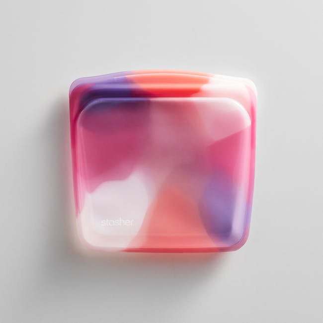 Stasher Reusable Silicone Bag -  Rainbow Sandwich - Tie Dye Pink - 8